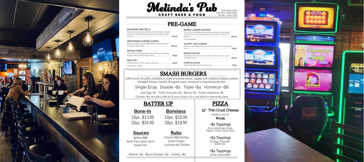 Melinda's Pub Menu